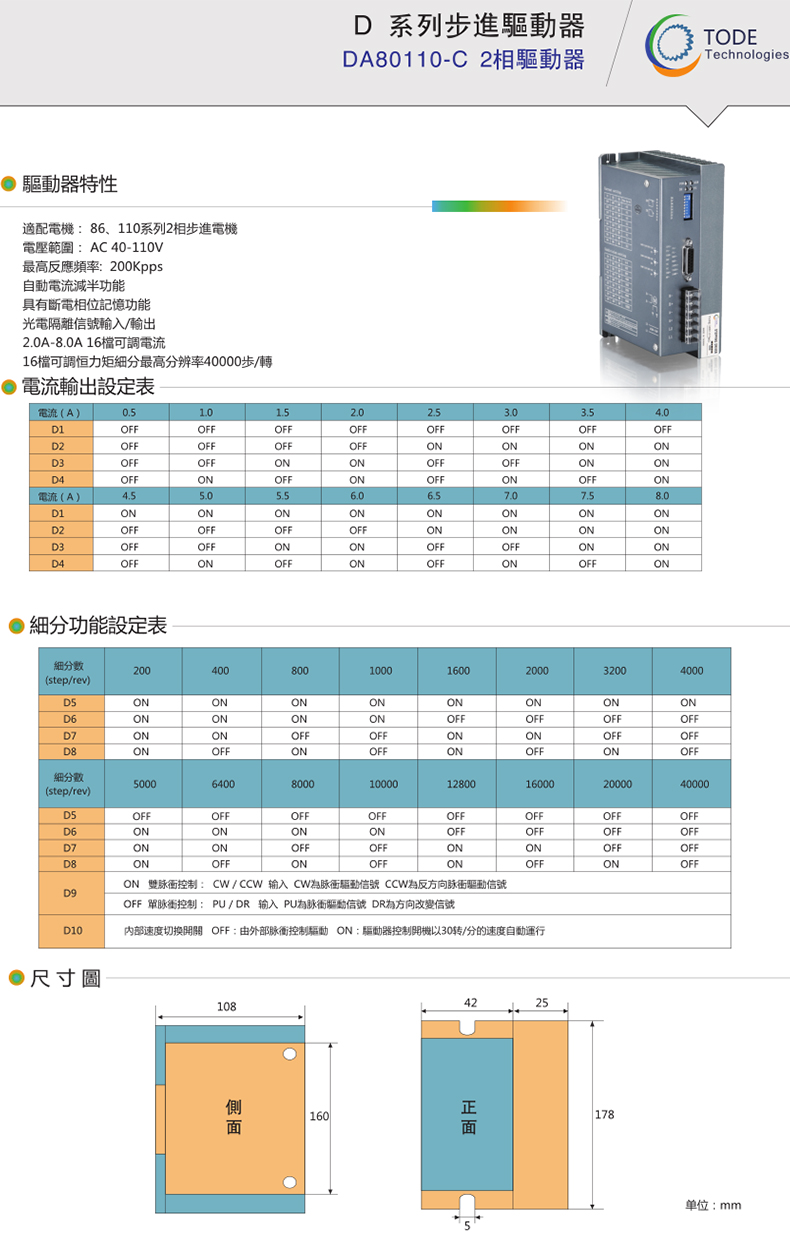 110步進驅(qū)動器2相DA80110